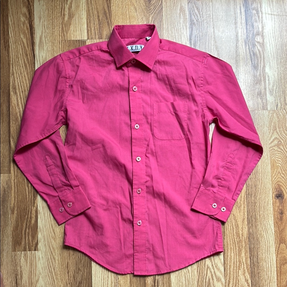 Boys Pink Button Down Shirt
